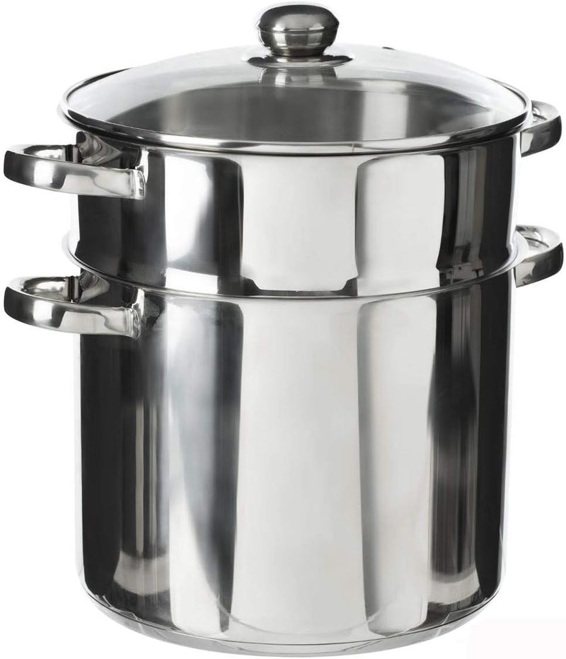 WEB2O Couscous-Topf aus Edelstahl Induktion und Glaskeramik – 11 Liter – Durchmesser 26 cm