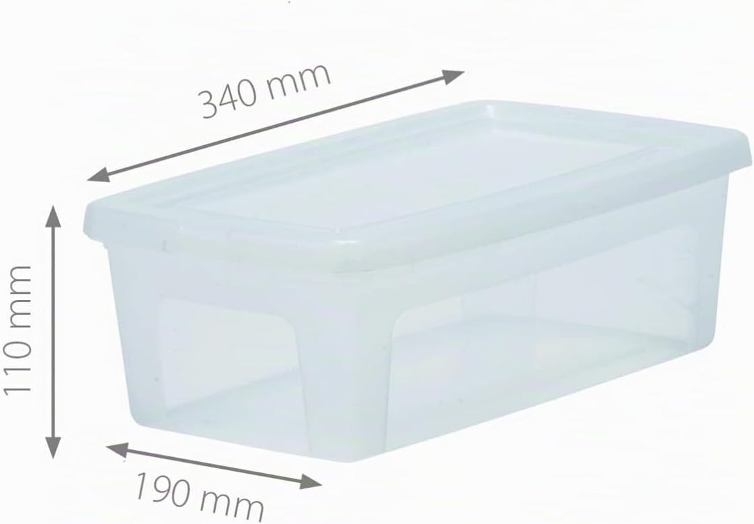 Iris Ohyama, Kunststoff-Aufbewahrungsbox, 5-Liter-Büro-Aufbewahrungsbox, 14er-Set, MCB-5, transparen