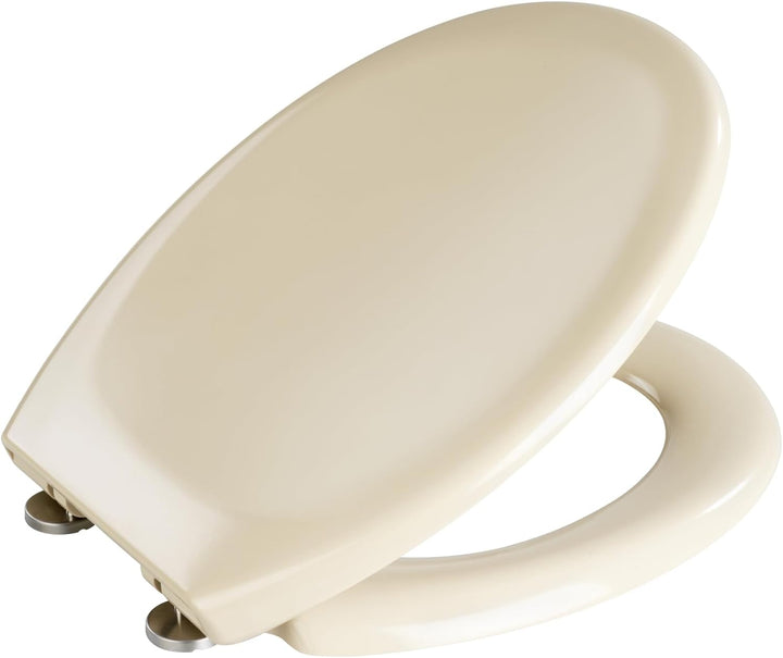 WENKO WC-Sitz Ottana Beige, hygienischer Toilettensitz mit Absenkautomatik, WC-Deckel mit Fix-Clip B