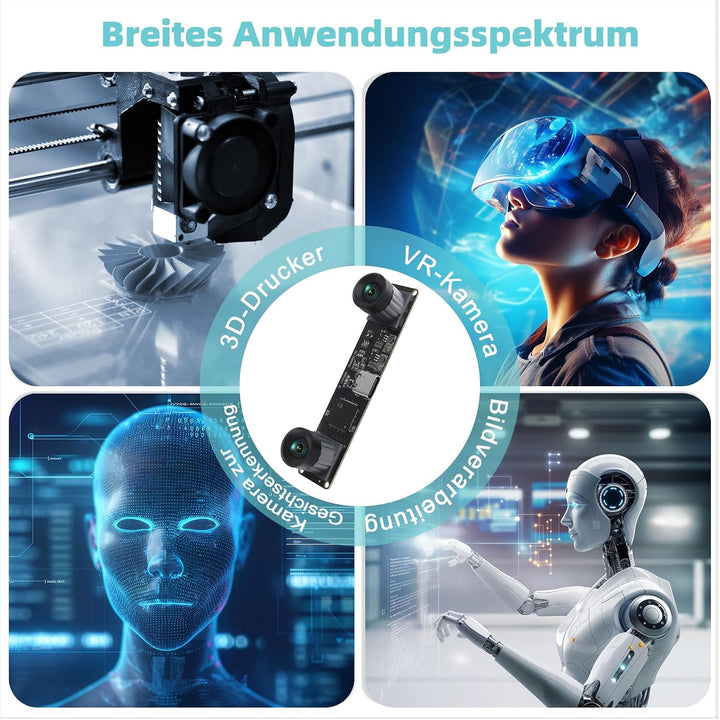 USB Stereokamera Kameramodul, Synchrones Doppellinsenobjektiv, 4MP 1080P Full HD 60fps Hochgeschwind