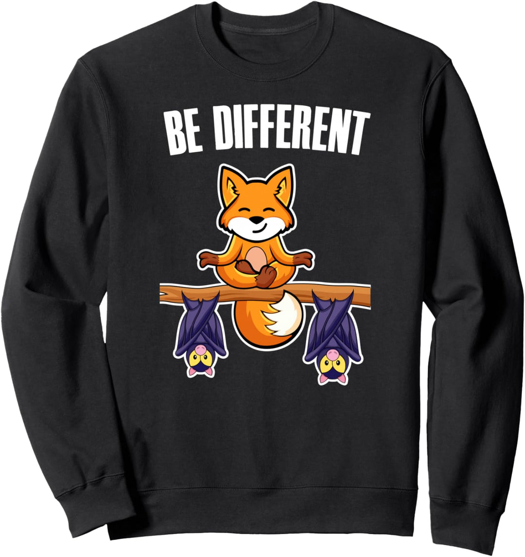 Be Different Be Fun Fuchs Fledermaus Meditation Sweatshirt
