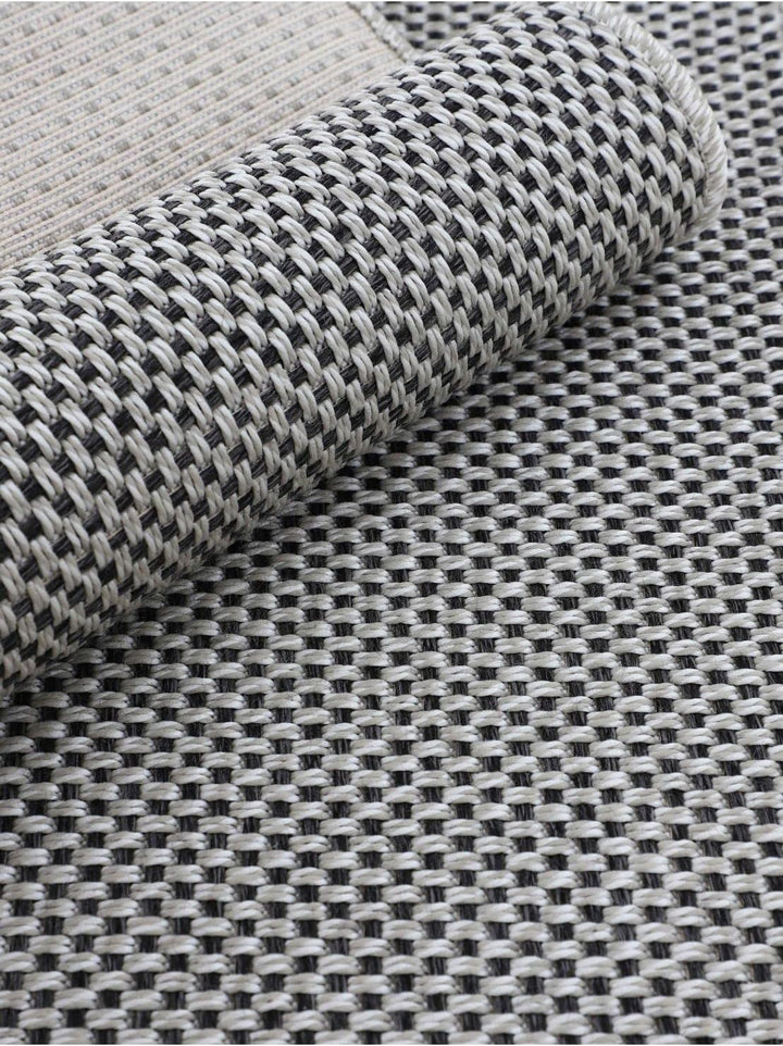 carpetfine In- und Outdoor Teppich Boho Rund Beige Flachgewebeteppich Ø 120 cm | Moderner Teppich We