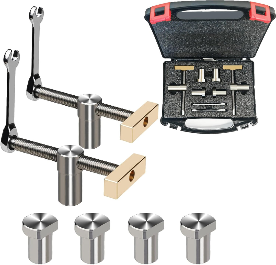 2pcs Tischklemmen (20mm), Schraubenschlüssel-Hundeklemmen-Holzbearbeitungswerkzeug mit 4 Bench Dogs,