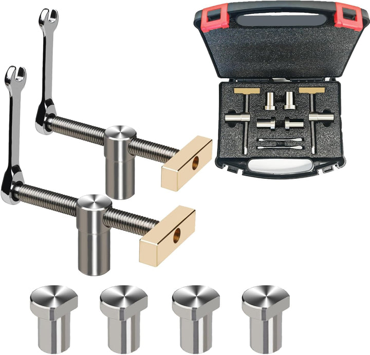 2pcs Tischklemmen (20mm), Schraubenschlüssel-Hundeklemmen-Holzbearbeitungswerkzeug mit 4 Bench Dogs,