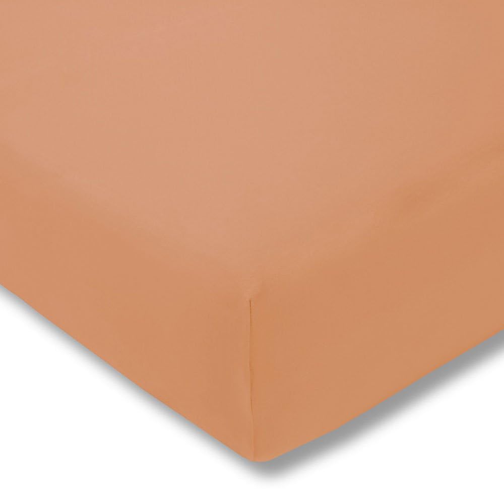 ESTELLA Spannbetttuch Zwirnjersey | apricot, 90-120 (Breite) x 200-220 (Länge)