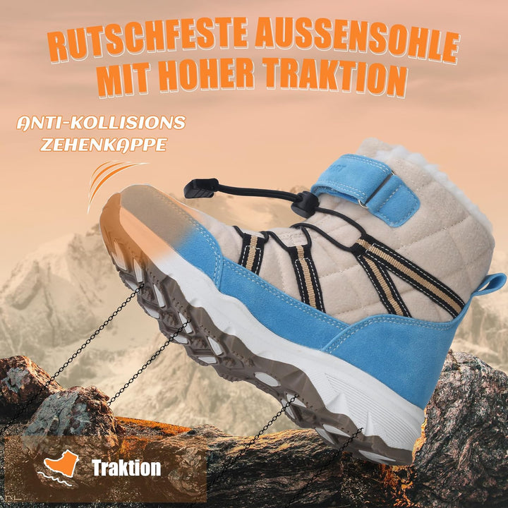 visionreast Winterstiefel Mädchen Winterschuhe Kinder Junge Wanderschuhe mit Wollfutter Schneestiefe