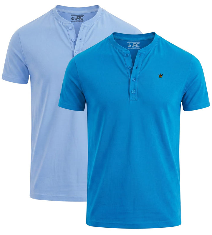 JRC 2er-Pack Herren Langarm-Henley-Shirts, leichte Henley-Oberteile für Fitnessstudio, Laufen und Fr