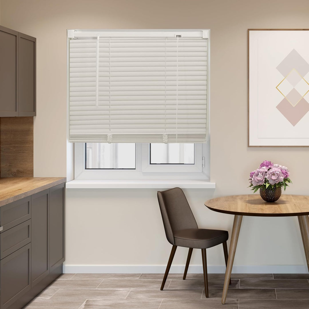 FURNISHED Jalousien für Fenster, PVC-Rollos leicht zu montieren, zuschneidbar, 25-mm Lamellen, kinde