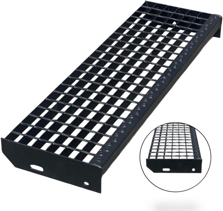 SRM Design 2 Stufen Standtreppe M1 Breite 100 cm vollschwarz | Geschosshöhe 42 cm freistehend ohne G