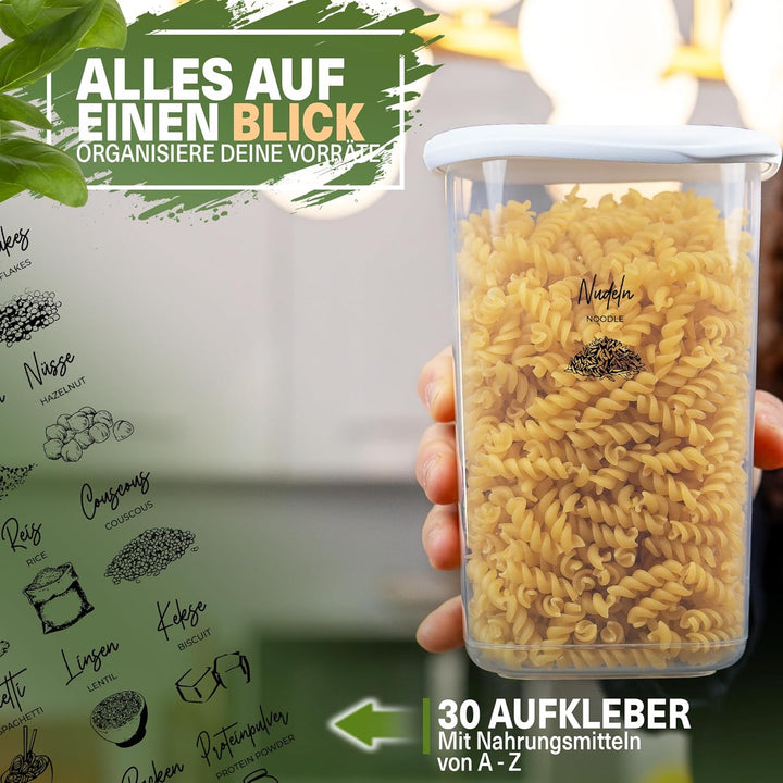 VIWARES Vorratsdosen mit Deckel | 12er Vorratsbehälter Set | BPA-FREI | Zur Müsli Mehl und Zucker Au