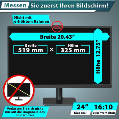 STARY [2 Stück 24 Zoll Computer Privatsphäre Bildschirm Filter für 16:10 Widescreen Monitor abnehmba