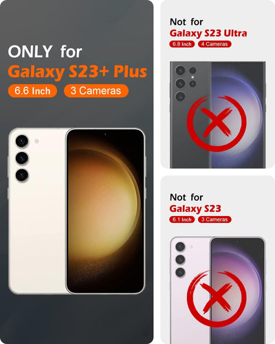 SHIELDON Hülle für Galaxy S23+ Plus 5G, Handyhülle [Rindsleder] [Verdichtes TPU] [RFID-Sperre] [Kart