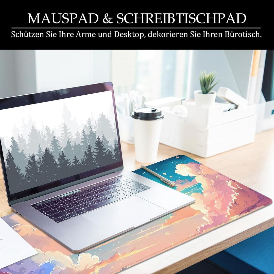 Mauspad Handgemalte Anime Illustration Schreibtischunterlage 80x30cm Mousepad XL Gross Mauspad, Comp