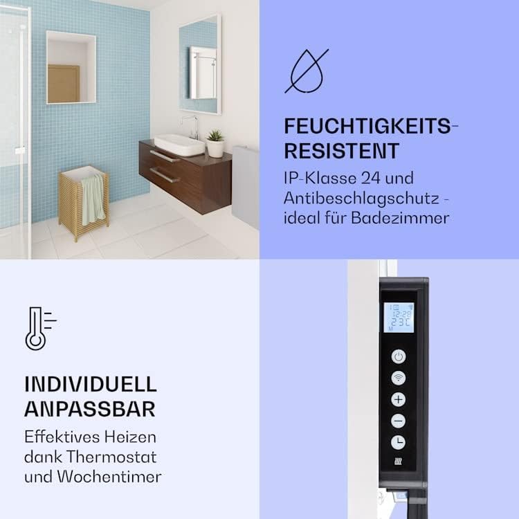 Klarstein Infrarotheizung, Infrarot Spiegelheizung Standgerät, Infrarotheizung mit Thermostat, Heizu