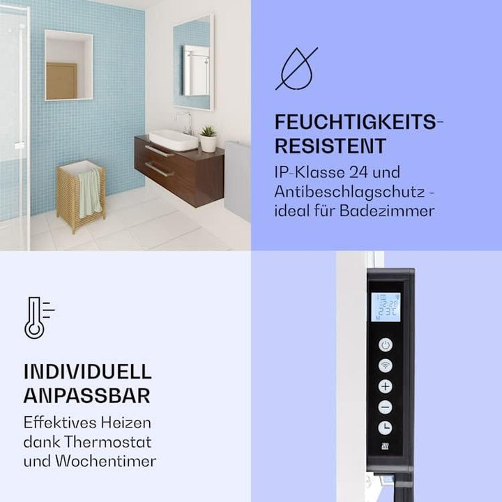 Klarstein Infrarotheizung, Infrarot Spiegelheizung Standgerät, Infrarotheizung mit Thermostat, Heizu