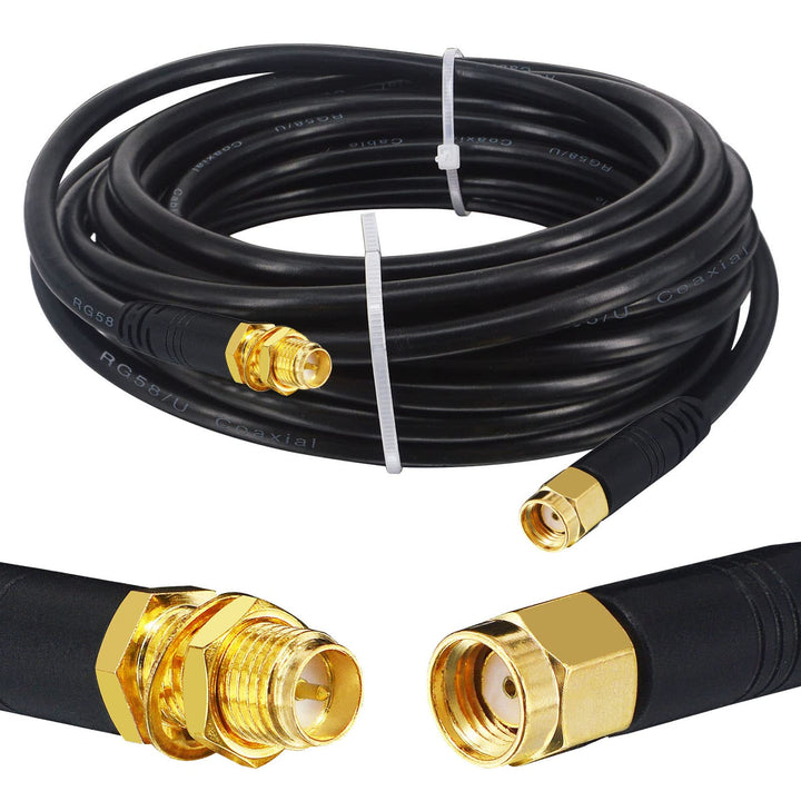 Boobrie Verbessert SuperFlex RG58 5M RP-SMA Verlängerung Kabel RP SMA-Stecker auf Buchse Kabel WIFI-