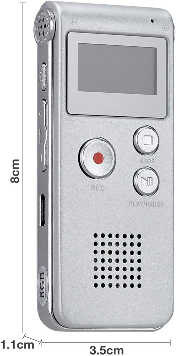 Lychee 8GB LCD Bildschirm Digitales Diktiergerät Aufnahmegerät Sprachaufnahme Audiorekorder Voice Re