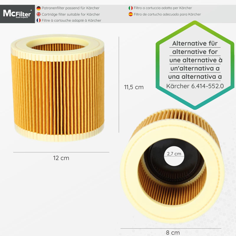 McFilter | 10 Staubsaugerbeutel + 1 Filter geeignet für Kärcher A2604, A2204, A2254, A2200, A2201, A