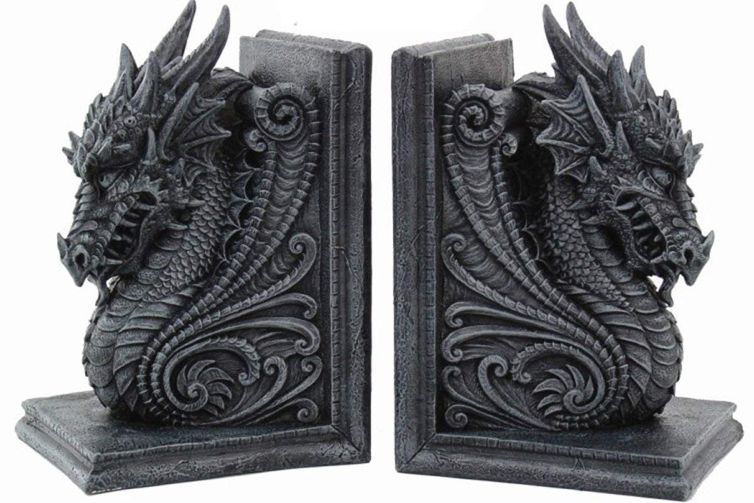 Drachen Buchstützen - Drachenköpfe