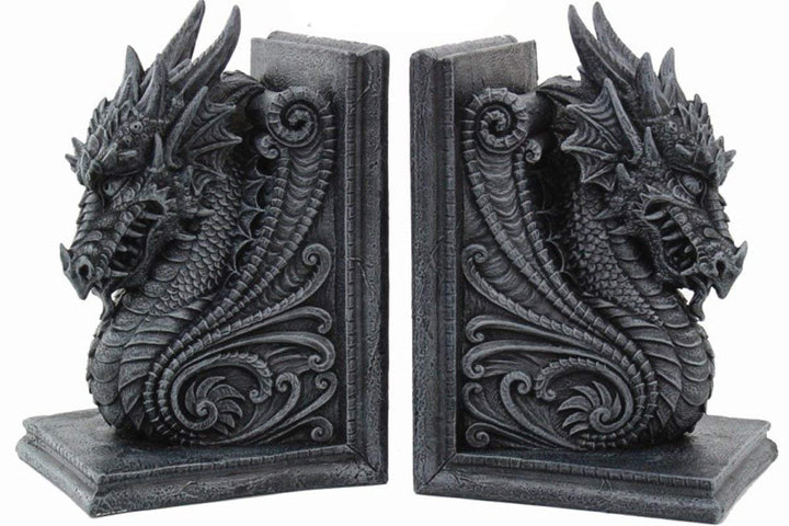 Drachen Buchstützen - Drachenköpfe