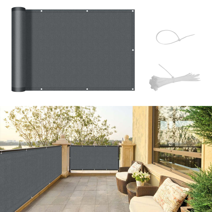SUNNY GUARD Balkon Sichtschutz 150x600cm Balkonabdeckung PES UV-Schutz Balkonverkleidung wetterfeste