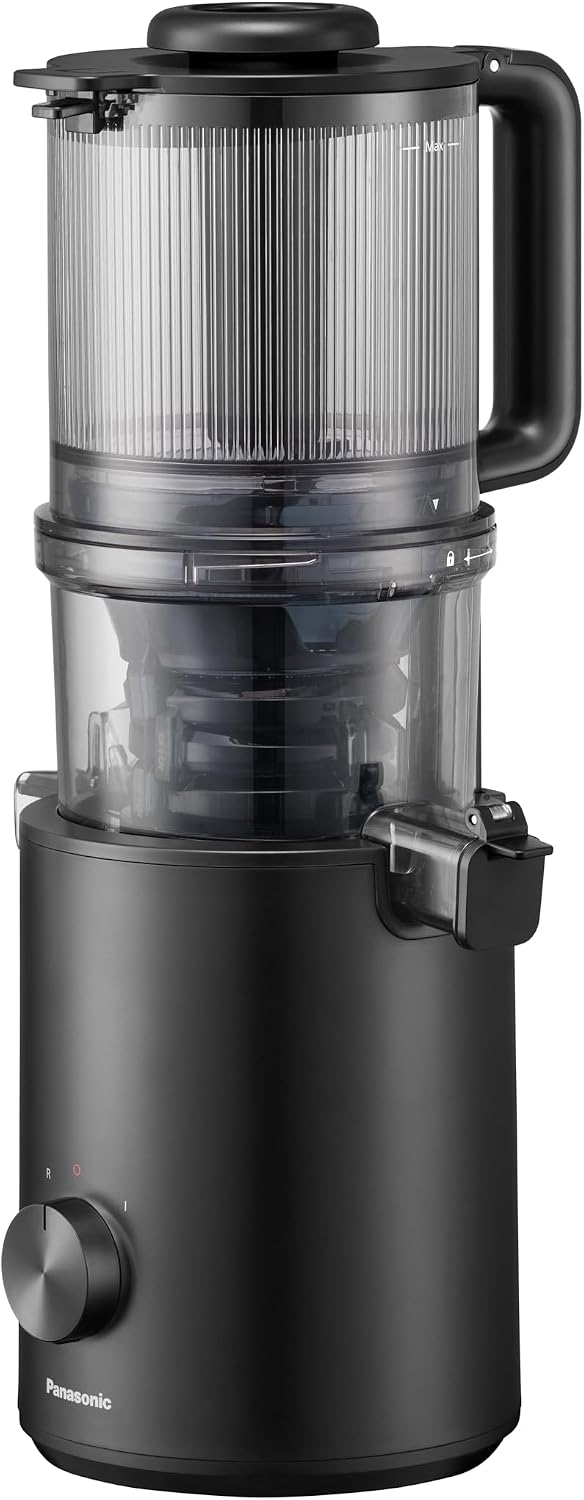 Panasonic MJ-L900KXE Entsafter, 1,5 l Fassungsvermögen, 120 mm Einfüllöffnung, 55 U/min, siebloses F