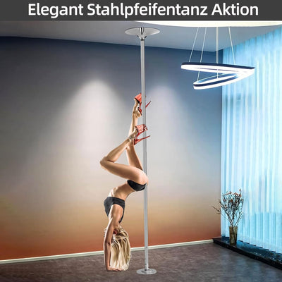 PRIOR FITNESS Pole Dance Tanzstange 45mm von 2,35 bis 2,74 m Höhenverstellbar,2 Modi: drehend/statis