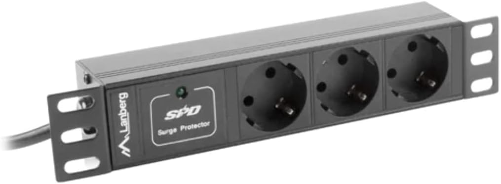 LANBERG PDU 10" 1U 16A, 3X 230V SCHUCKO 2M Black