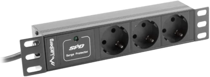 LANBERG PDU 10" 1U 16A, 3X 230V SCHUCKO 2M Black