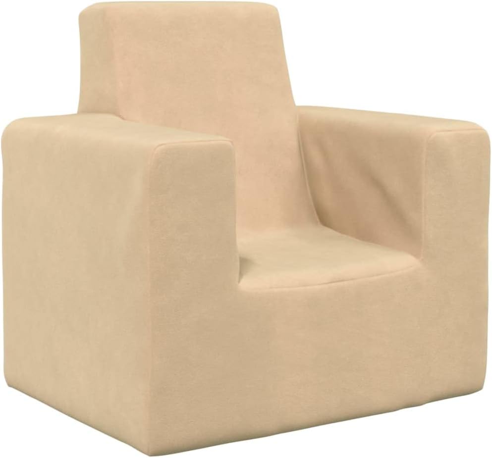 Kindersofa 52x39x50 cm Creme Weich Plüsch Schlafcouch Kinderzimmer MöBel Kinder Sofa Kindercouch Kin