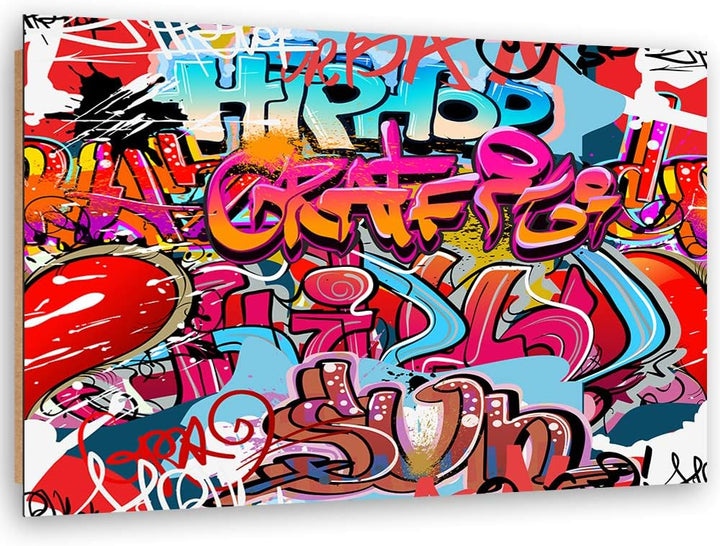 Wanddeko Hip-Hop Kunst modern Bilder abstrakt Rot 100x70 cm M14499 100x70 cm, M14499 100x70 cm