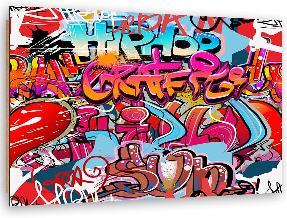 Wandbild XXL Hip-Hop Deko Kunst Bilder abstrakt Rot 120x80 cm M14499 120x80 cm, M14499 120x80 cm