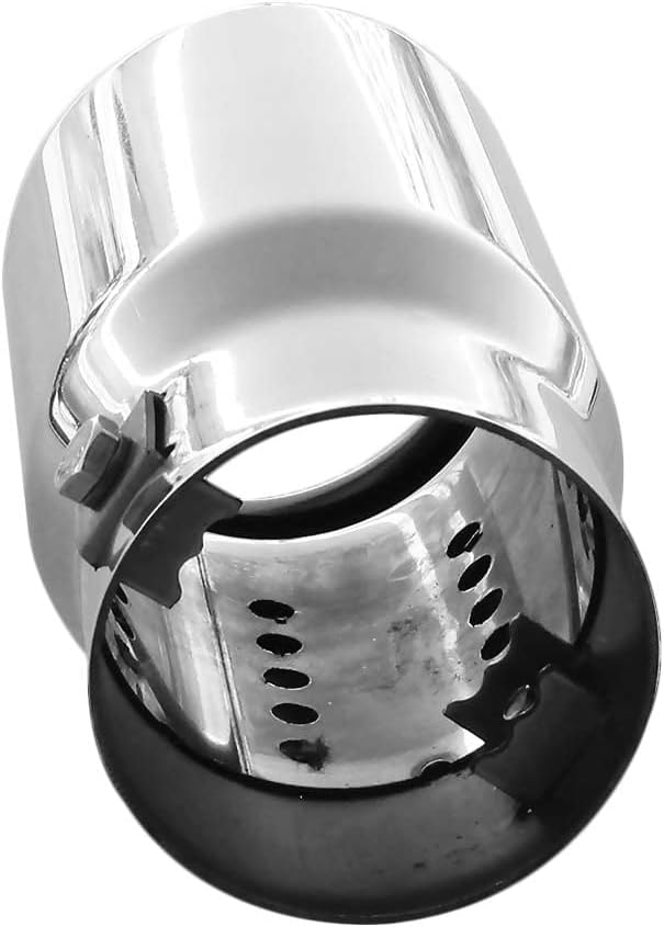 Auspuffblende Endrohr Auspuff Universell Schalldampf Edelstahl Rund bis 58mm Chrom AutoHobby