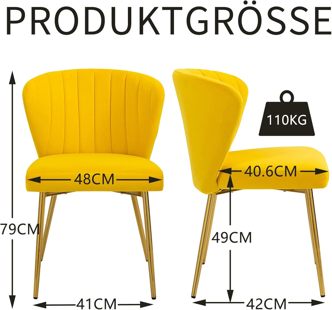 Sepnine Moderne Esszimmerstühle Samt, Küchenstuhl,Gepolsterter Sitzfläche aus Komfortschaum,mit Meta