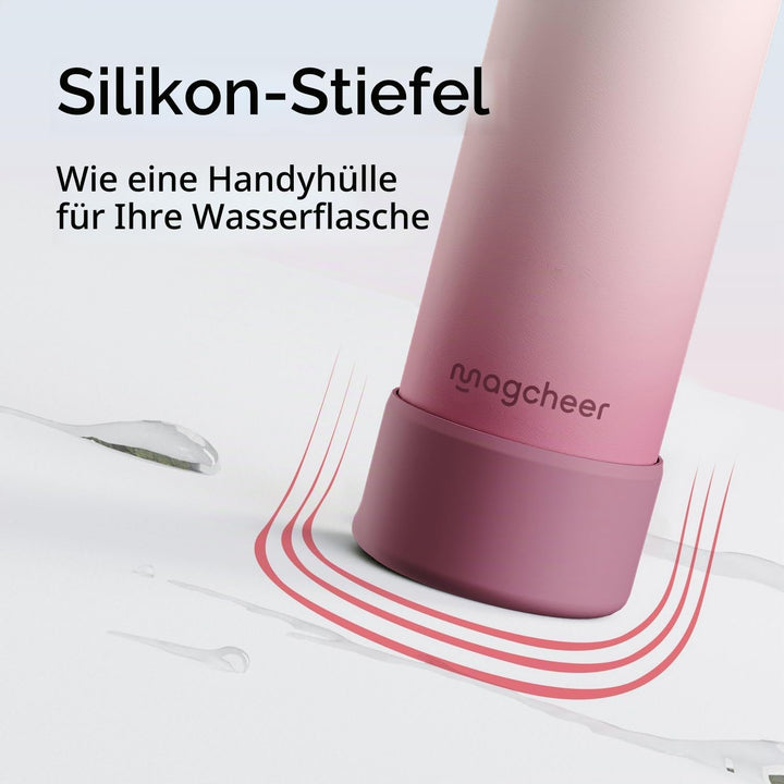Magcheer Trinkflasche mit Handyhalterung 1L Magnetische Wasserflasche 360° Verstellbar Flasche Magne