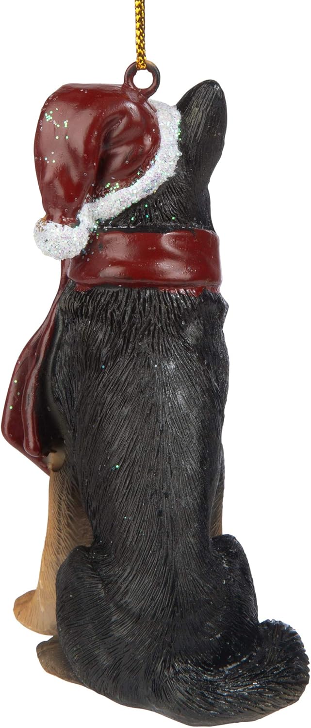 Design Toscano Deutscher Schäferhund Festlicher Hund Weihnachtsbaumornament Weihnachtsdeko, Polyresi