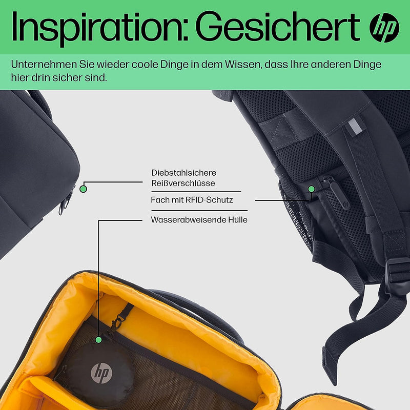 HP Creator Laptop-Rucksack | bis zu 16,1 Zoll Geräte | abschliessbare Reissverschlüsse | RFID-Fach |