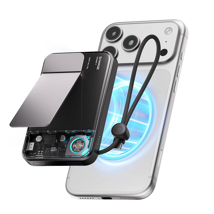 sharge ICEMAG 3 Magsafe Powerbank 10000mAh, Qi2.2 25W Magnetische Powerbank mit Active Cooling 3.0,