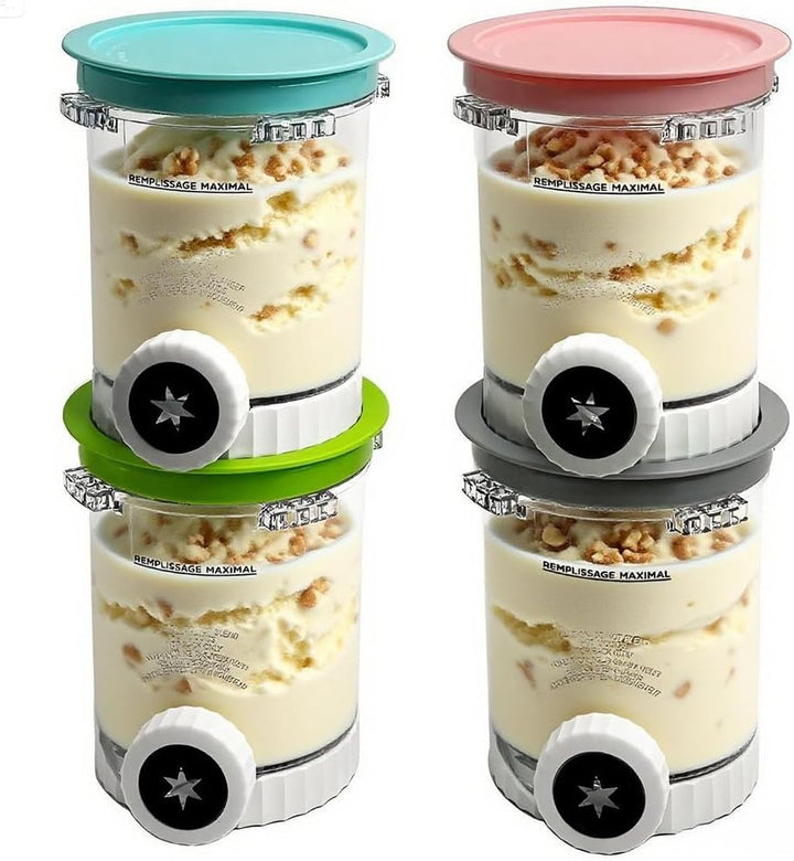 4er-Pack Behälter für Ninja NC700EU NC701EU CREAMi Swirl Eismaschine, Eisbehälter Becher für Creami
