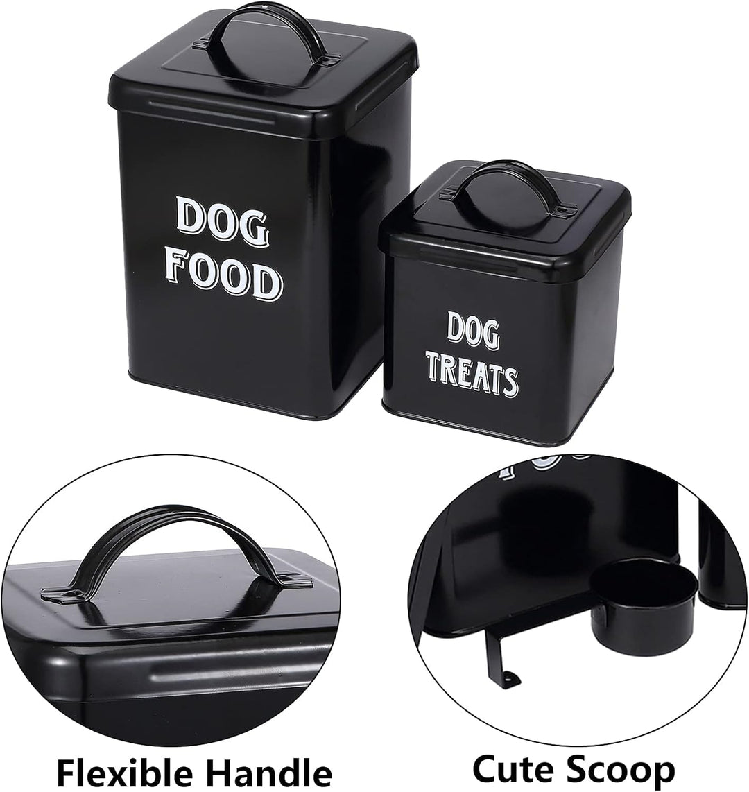 Pethiy Hundefutter und hundeleckerli behälter Set mit Schaufel –Beschichteter Kohlenstoffstahl – dic