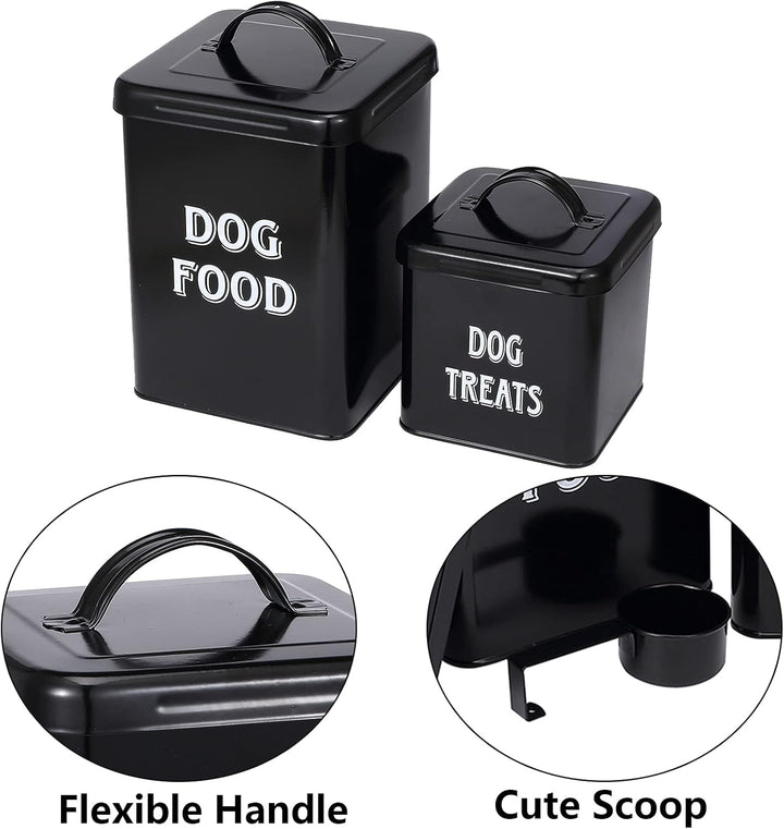 Pethiy Hundefutter und hundeleckerli behälter Set mit Schaufel –Beschichteter Kohlenstoffstahl – dic