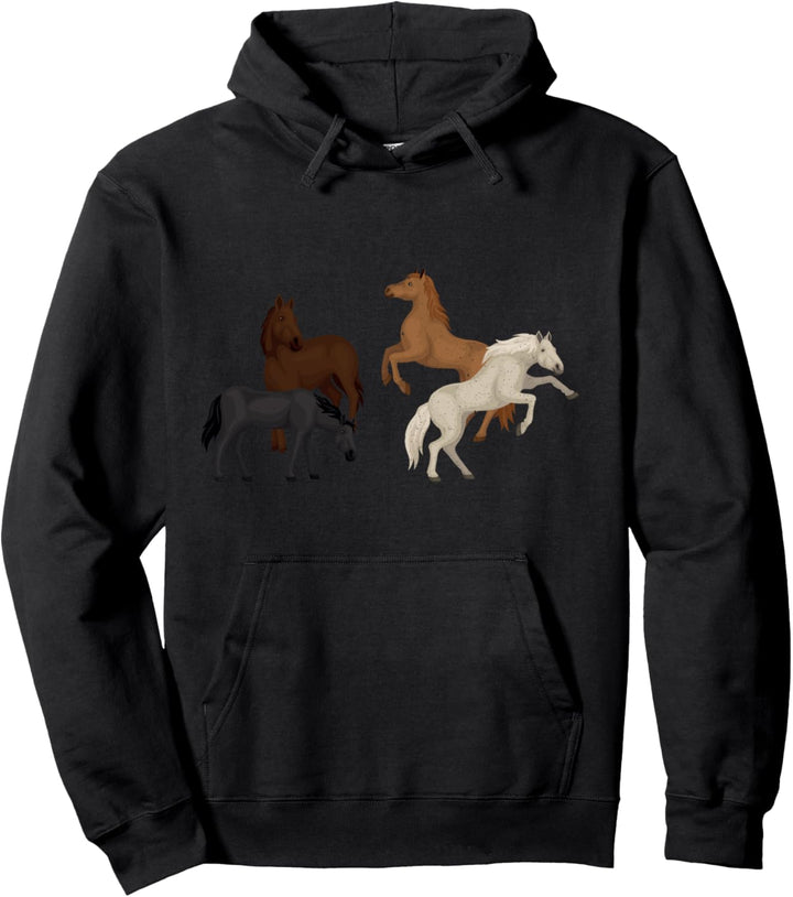 Lustiges Pferde-Motiv mit lustigem Aufdruck Pullover Hoodie