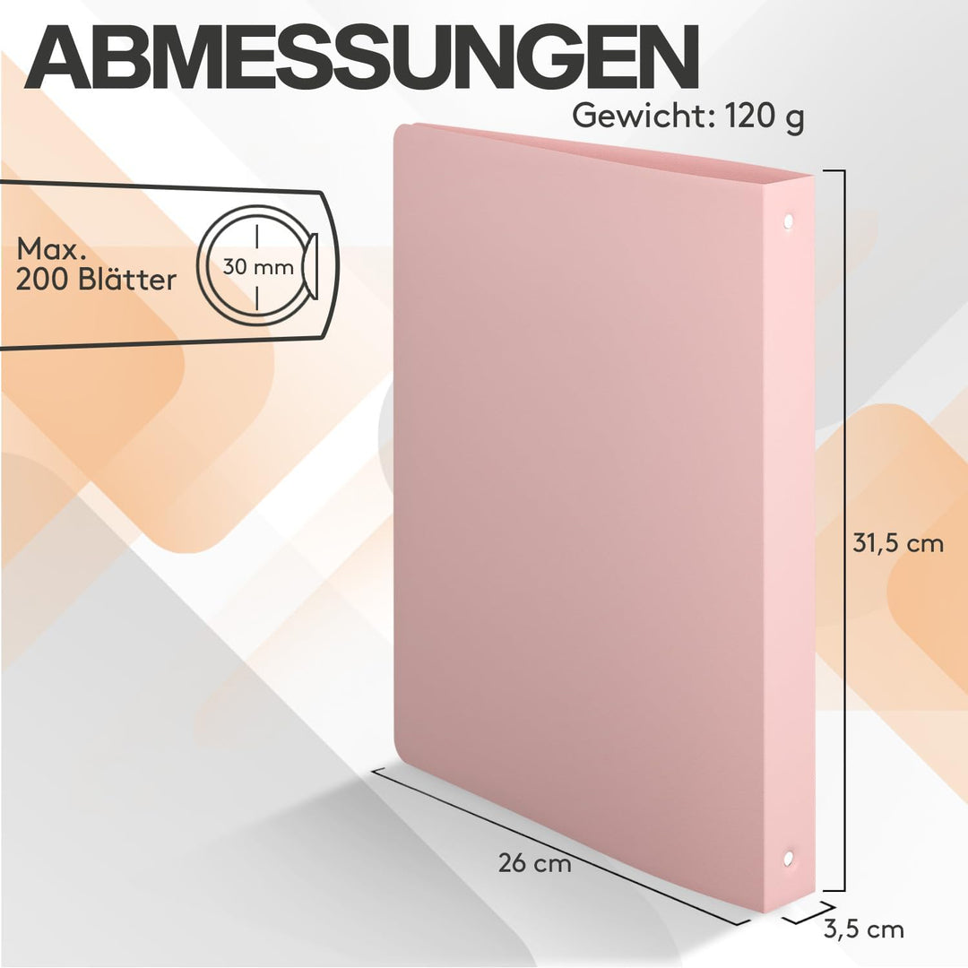 ACROPAQ - 8 x Ringbuch A4 | 4 Ringen | Mit Rückenetiketten, Rückenbreite 3,5 cm, Erde, Natur Farbkol