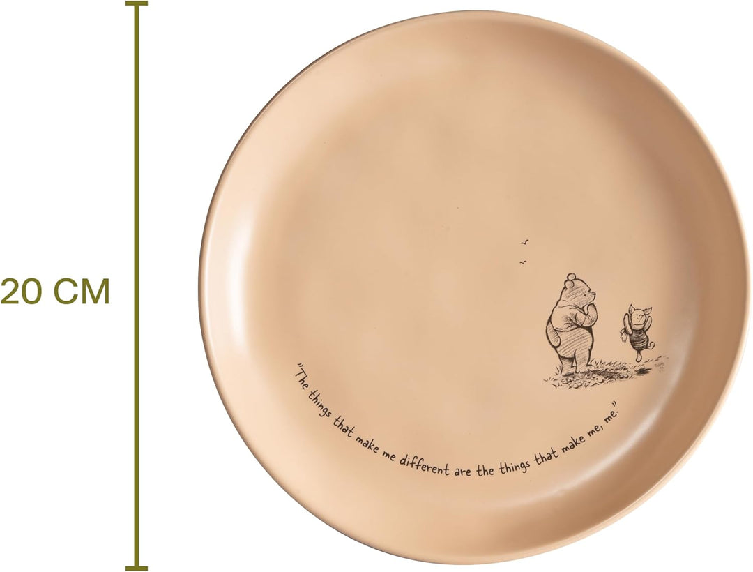 Disney Winnie Puuh Kuchenteller 20 cm – Hochwertiges Steingut mit Winnie Pooh, mit originellen Zitat