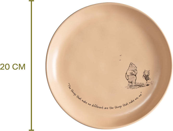 Disney Winnie Puuh Kuchenteller 20 cm – Hochwertiges Steingut mit Winnie Pooh, mit originellen Zitat