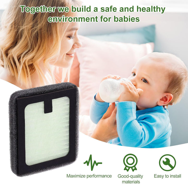 lasuroa 4stk HEPA-Filterersatz Kompatibel mit Baby Brezza Bottle Washer Pro, Hocheffizienter Staub-L