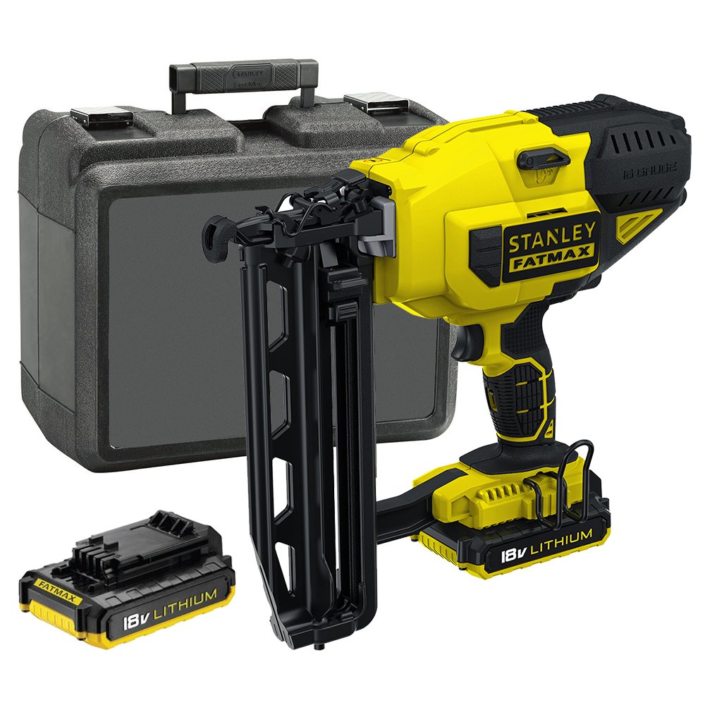 Stanley FMC792D2 Akku Nagler 18V - 2,0Ah Li-ion 16er Stifte mit 2 Akkus & Koffer Mit 2 Akkus, 2 Ah +