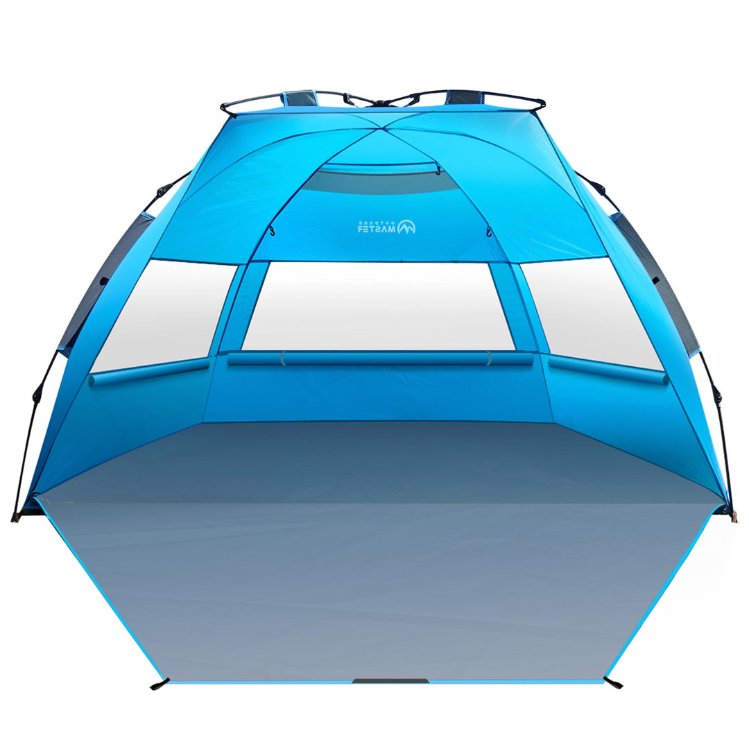 OutdoorMaster Pop-Up-Strandzelt für 3–4 Personen, Grösse XL, einfacher Aufbau, tragbarer Strandschat