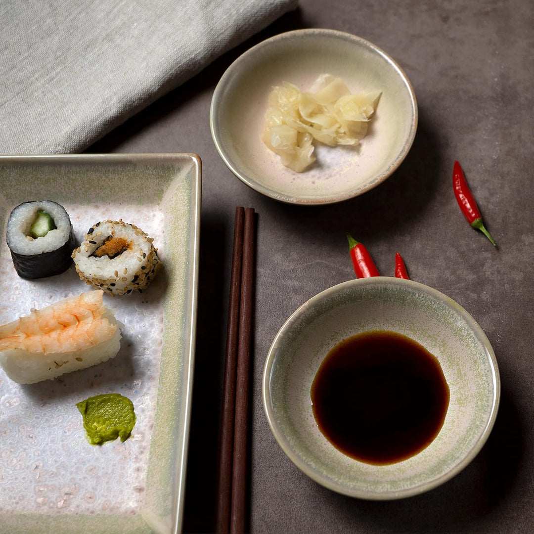 Moritz & Moritz 4-tlg. Sushi Geschirr Set für 2 Personen - Sushi Servierset mit 2x Sushi-Teller und