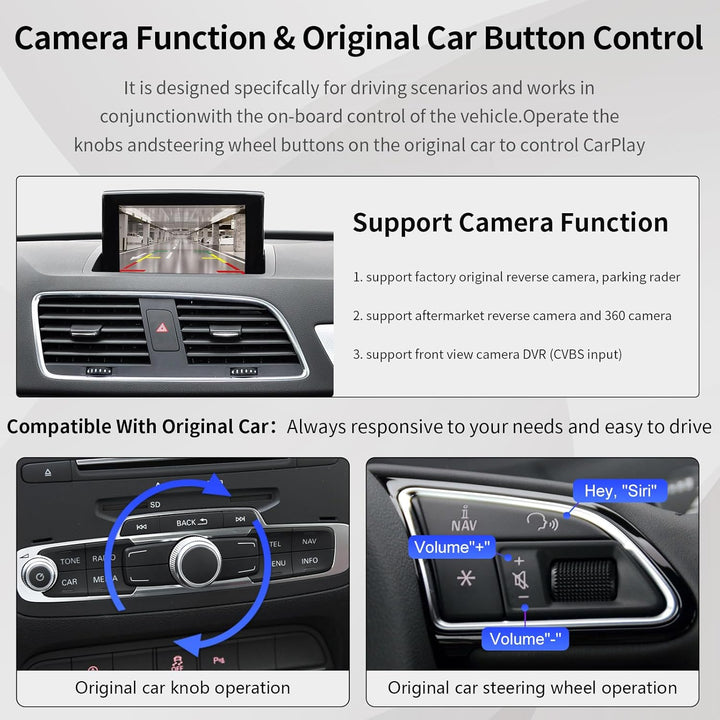 Road Top CarPlay Wireless Modul für Audi Q3 2014-2018 Jahr mit MMI 3G | HN+ Auto Software Version, C